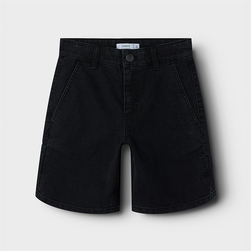 Name It Drenge Pryan Carpenter Denim Shorts Black Denim