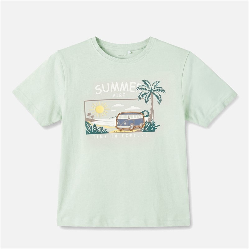 Name It Drenge Finnur T Shirt Aqua grå