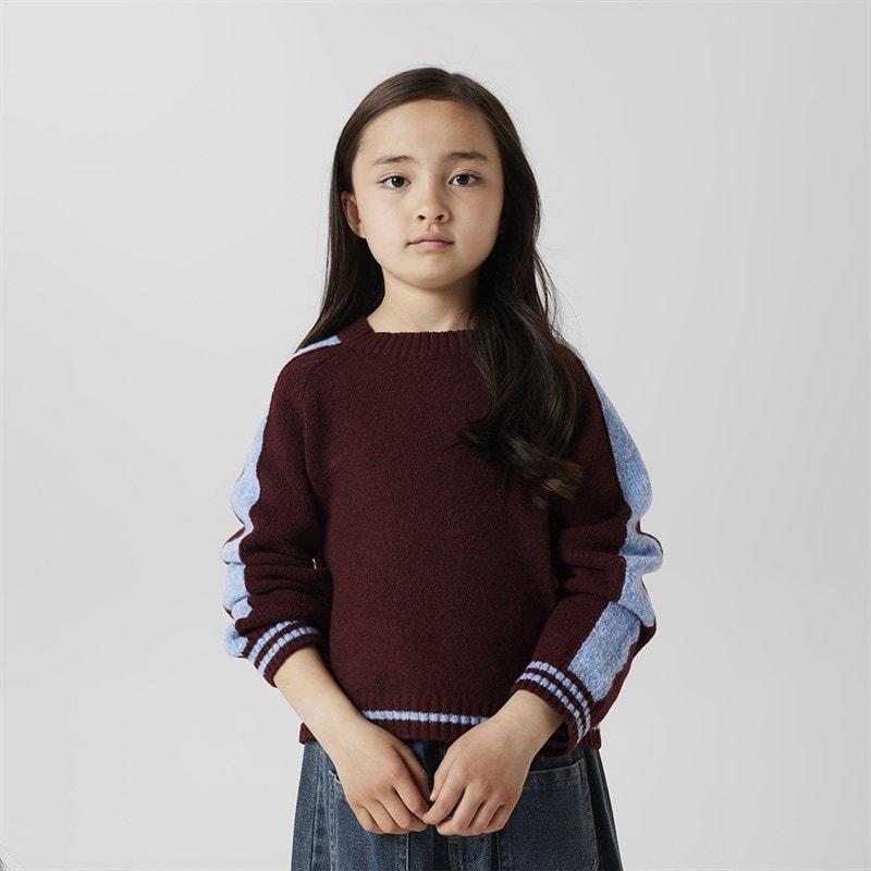 Name It Piger Rania Langærmet Strikket Bluse Bordeaux