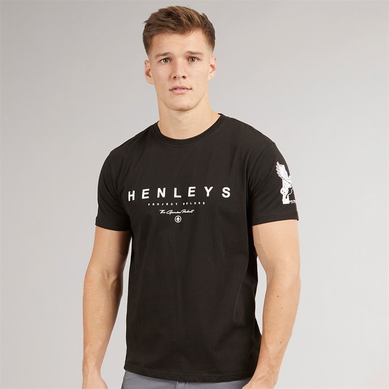Henleys Herre Hentyme T-shirts Sort