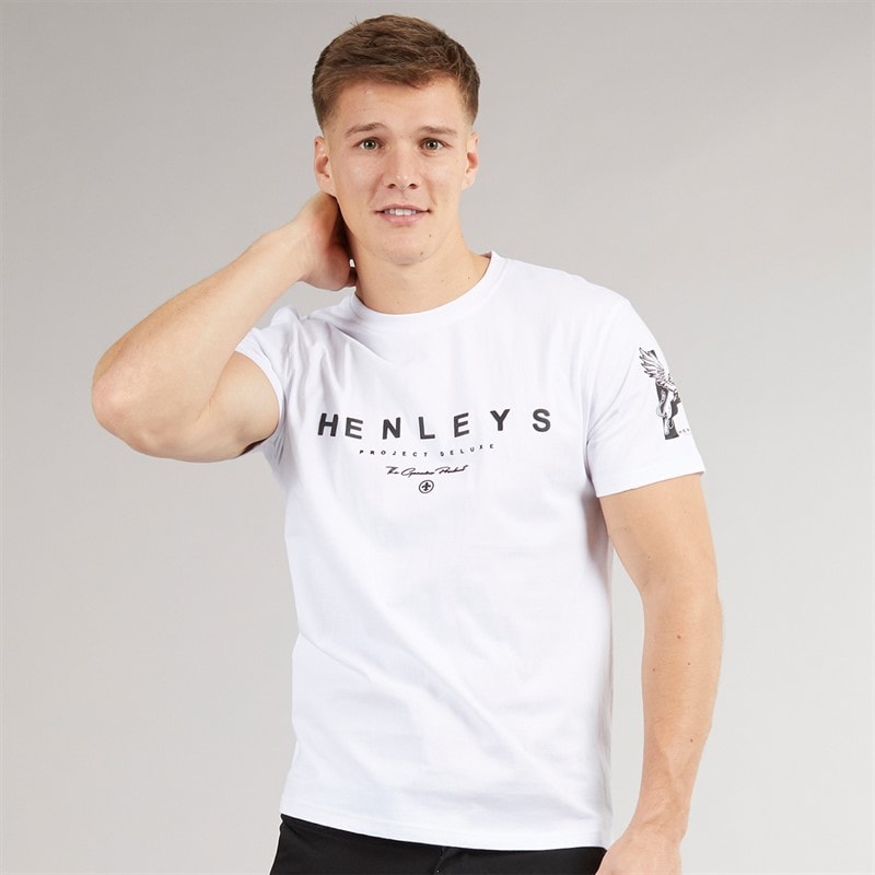Henleys Herre Hentyme T-shirts Hvid