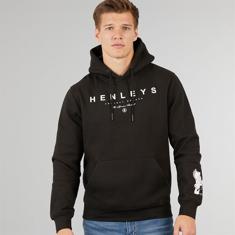 Henleys Herre Hentyme Hættetrøjer Sort