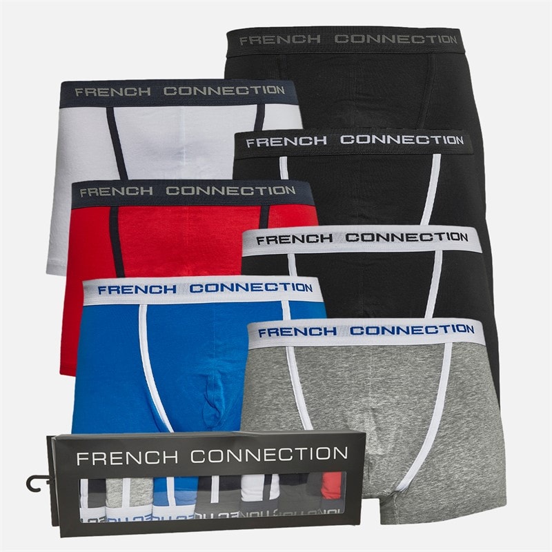 French Connection Herre FC Seven Pakke Boxer Trusser Fc4 Red/Sort/Hvid/Sort/Prince/Grå/Sort