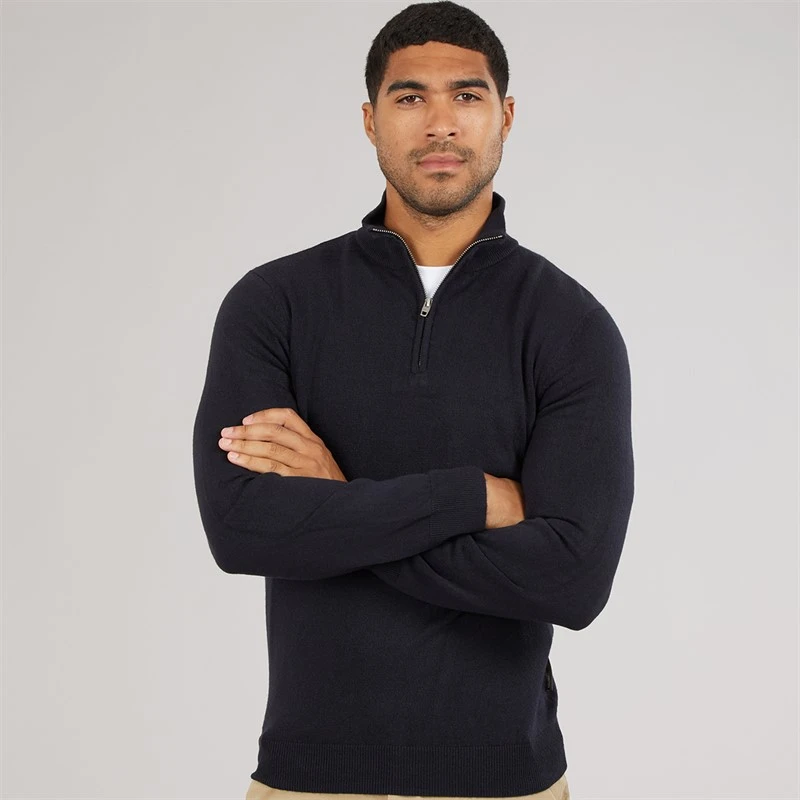 French Connection Herre Cash Halv Lynlås Sweater Marine