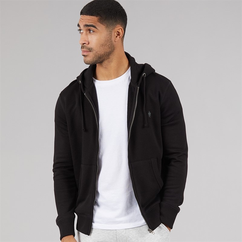 French Connection Herre FC Lynlås Hoodie Sort/Gunmetal