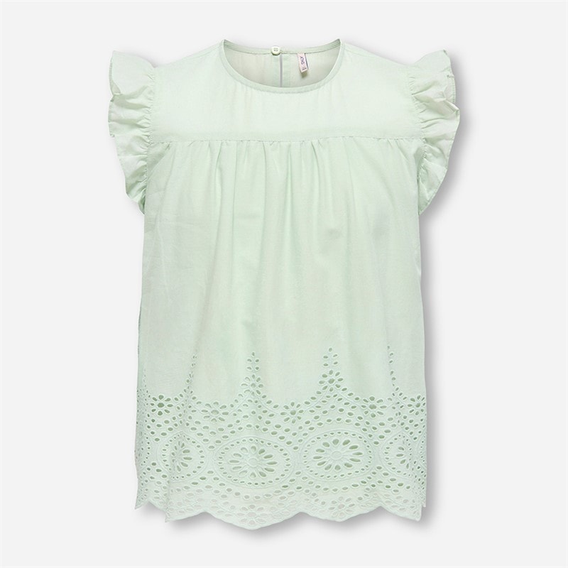 Only Piger Bondi Liv Flæse Top Green Lily