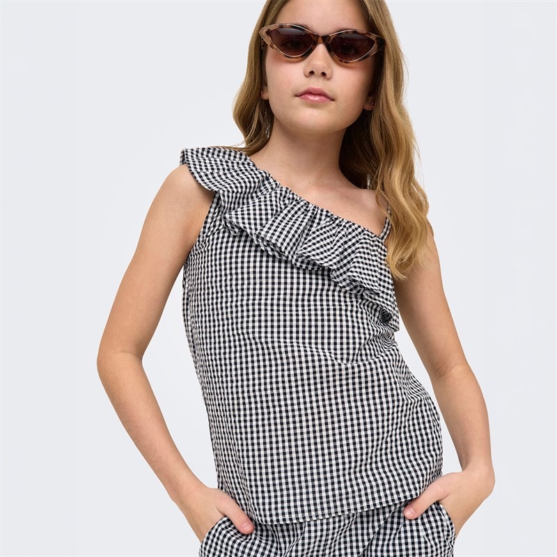 Only Piger Smilla En skulder top Sort