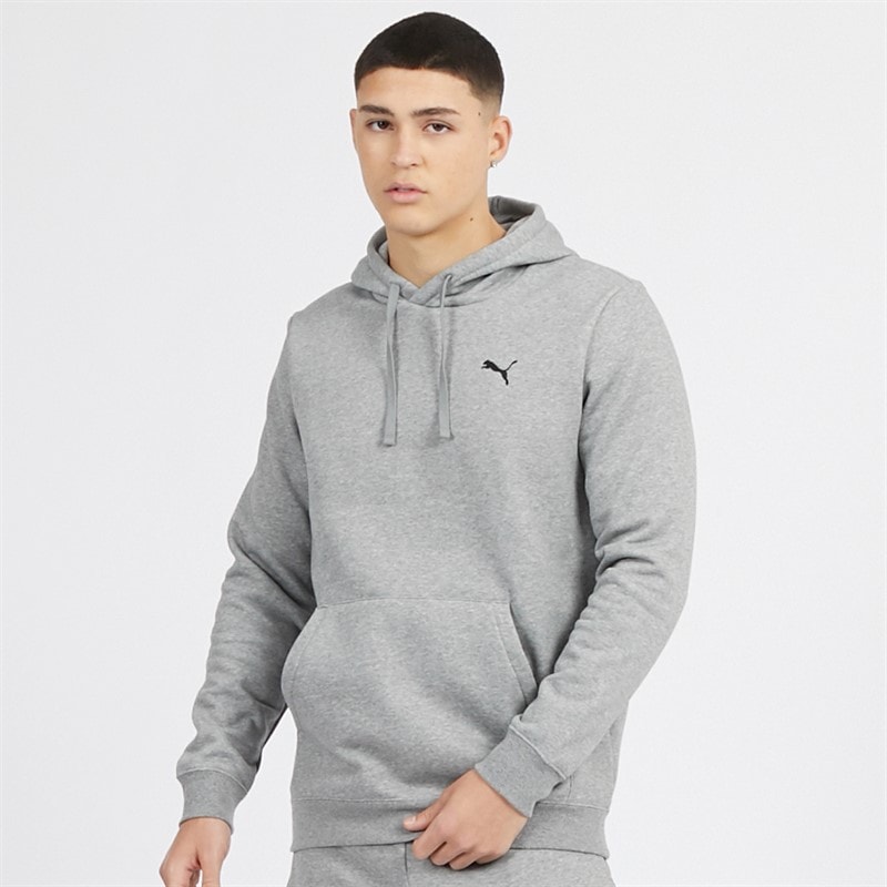 Puma Hættetrøje med lille logo Herre Essentials Mellemgrå Meleret