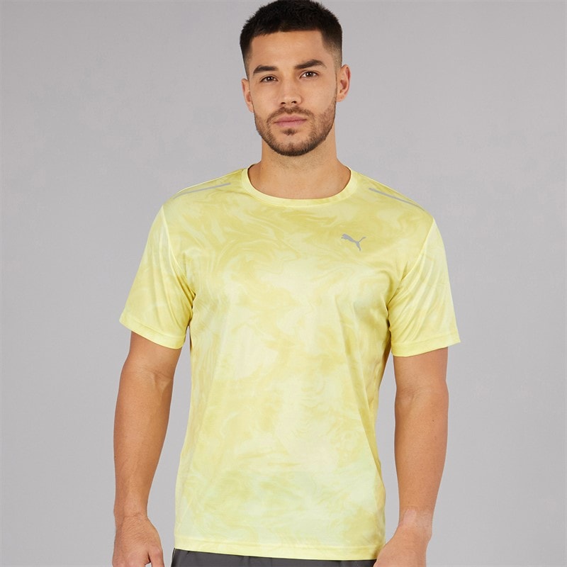 Puma Herre Træn Hele Dagen Marmor Print Trænings Top Gold Moon