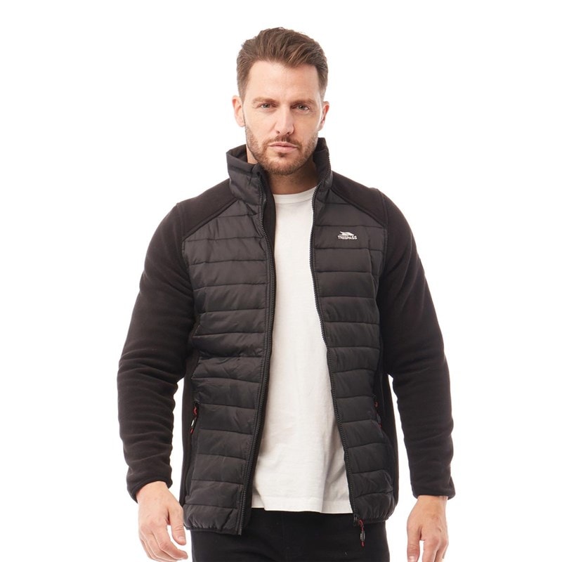 Trespass Herre Saunter Hybrid Polstret Jakke Sort