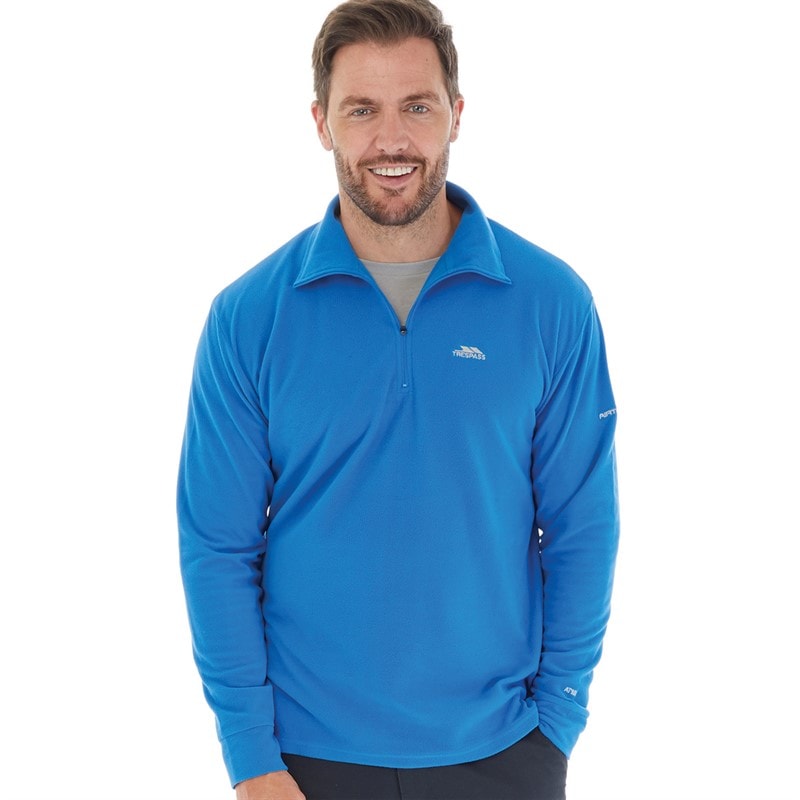 Trespass Herre Masonville 1/2 lynlås Mikro Fleece Blå