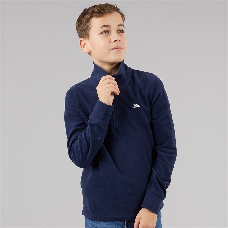 Trespass Junior Drenge Masonville 1/2 Lynlås Mikro Fleece Blå