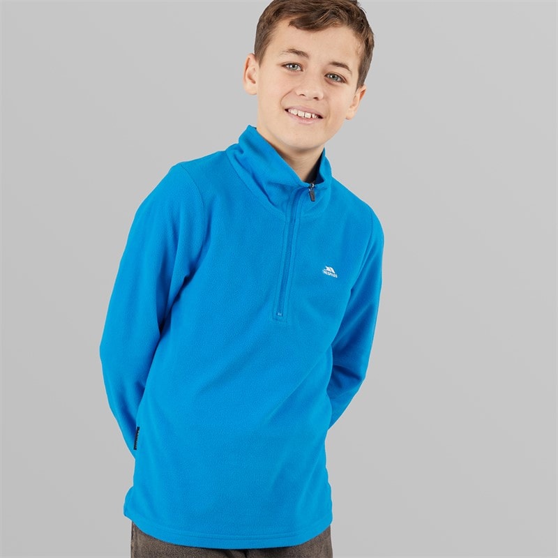 Trespass Junior Drenge Masonville 1/2 Lynlås Mikro Fleece Kobolt