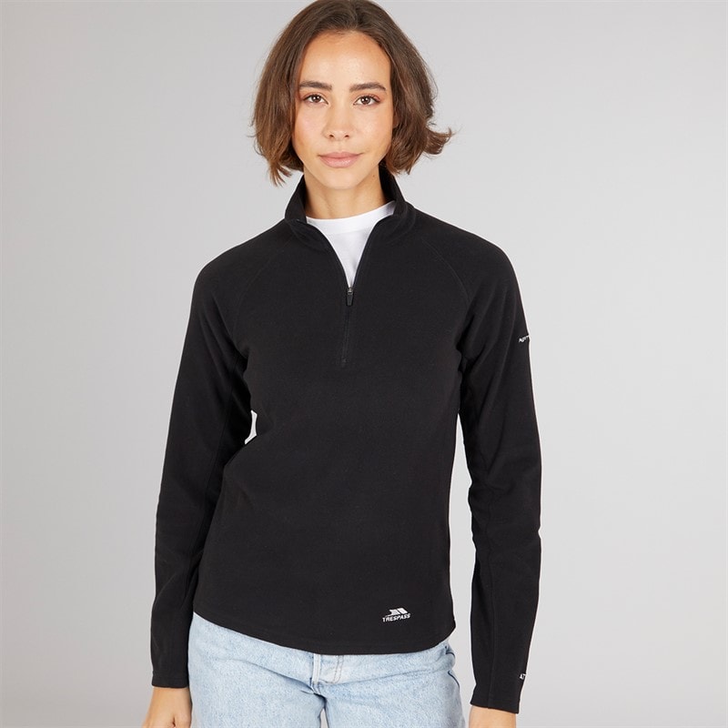 Trespass Dame Shiner 1/2 Lynlås Mikro Fleece Sort
