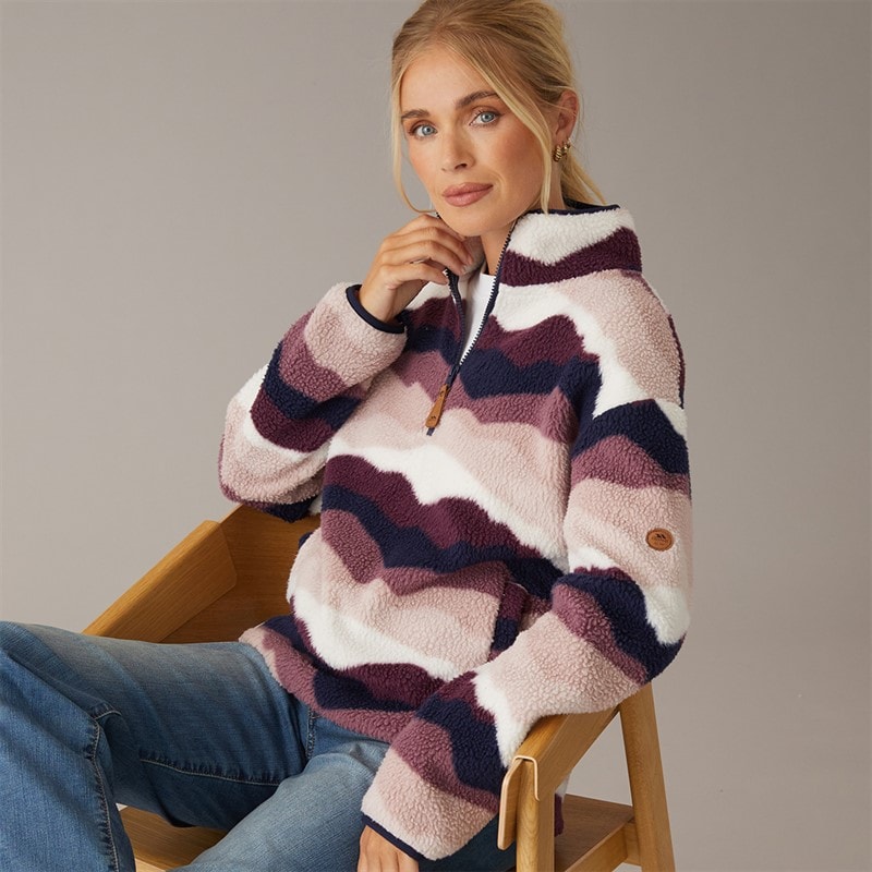Trespass Dame Clodagh bjergprint 1/2 lynlås fleece Lilla