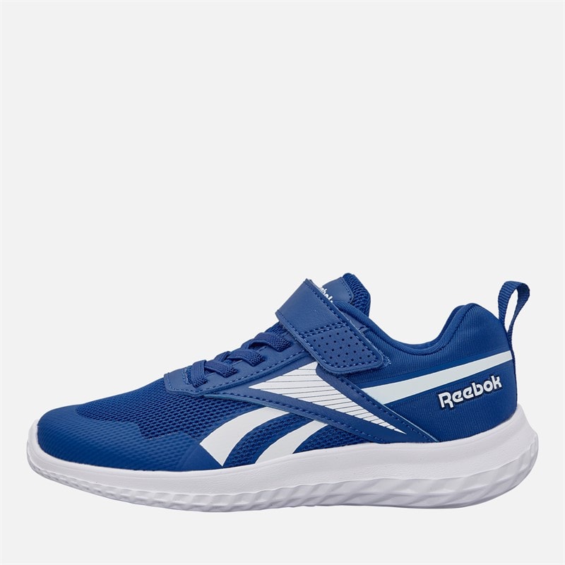 Reebok Børneløbesko Rush Runner 5 med elastiksnørebånd og velcrorem Neutral Vector Blue/Vector Blue/Hvid