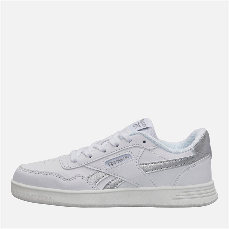 Reebok Junior Piger Court Advance Træningssko Hvid/Hvid/Silver Metallic