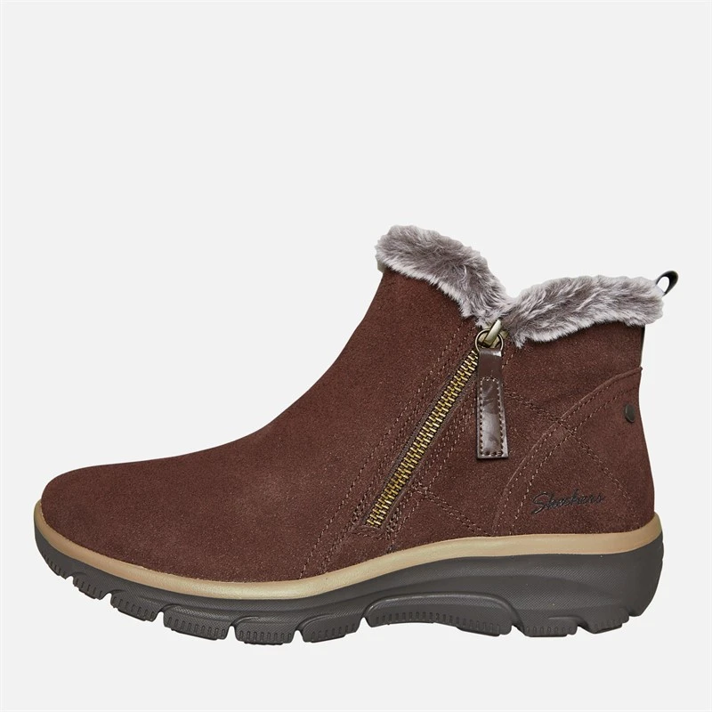 SKECHERS Dame Let Gående Høj Lynlås Støvler Chokolade Brun