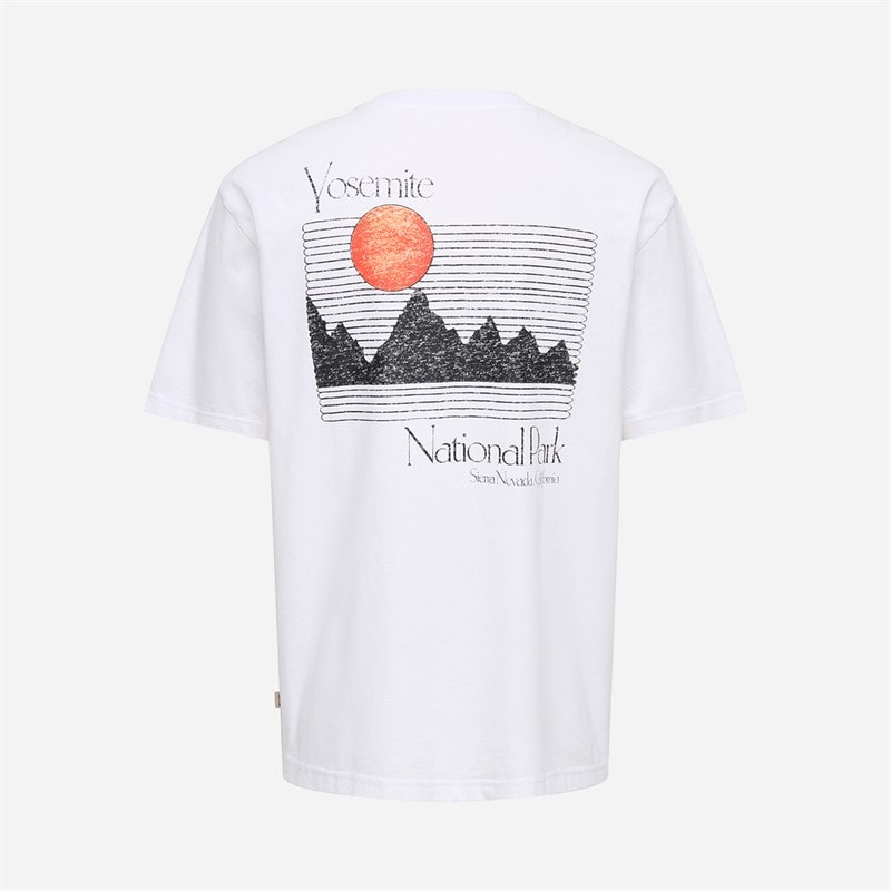 ONLY & SONS Herre Tristan Afslappet Kortærmet T-shirt Bright White/Yosemite