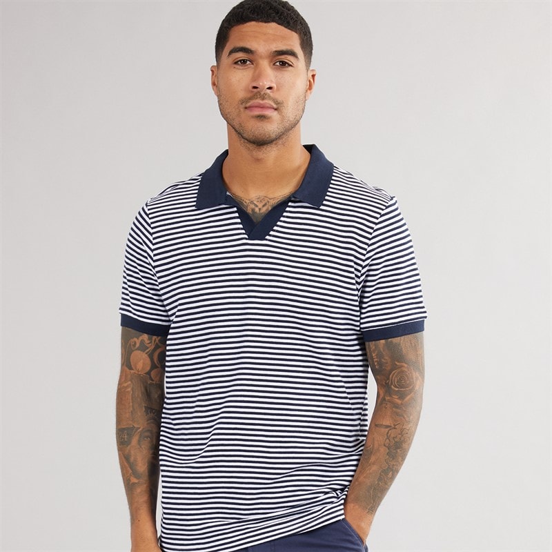 THREADBARE Herre Domino Polo Blå