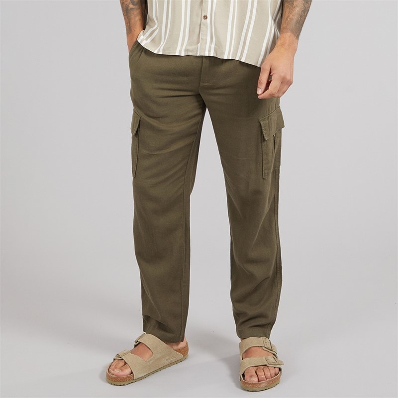 THREADBARE Herre Ramsay Linned Bukser Khaki