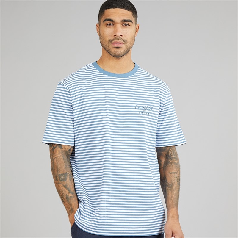 THREADBARE Herre Coast T-shirt Denim Blue/Hvid