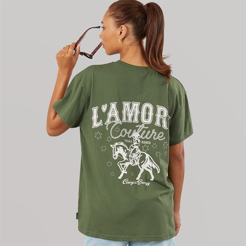 L'amore Couture Dame Meliora Oversized T-shirt Khaki