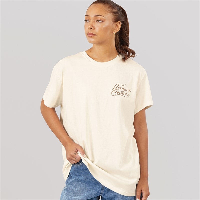 L'amore Couture Dame Marlow Oversized T-shirt Cream