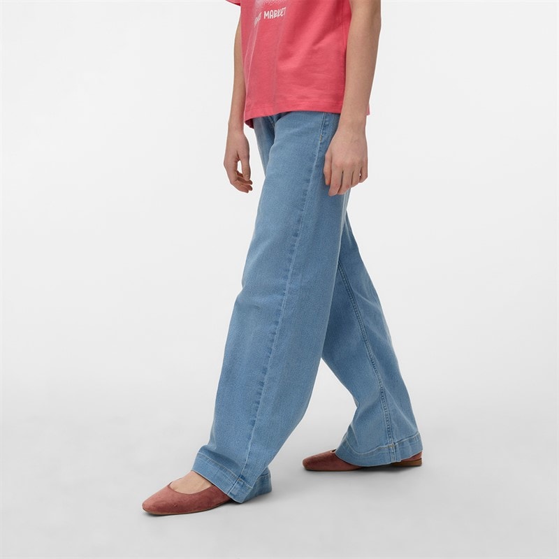 Vero Moda Piger Dråbe Mid Støvler Lyseblå denim