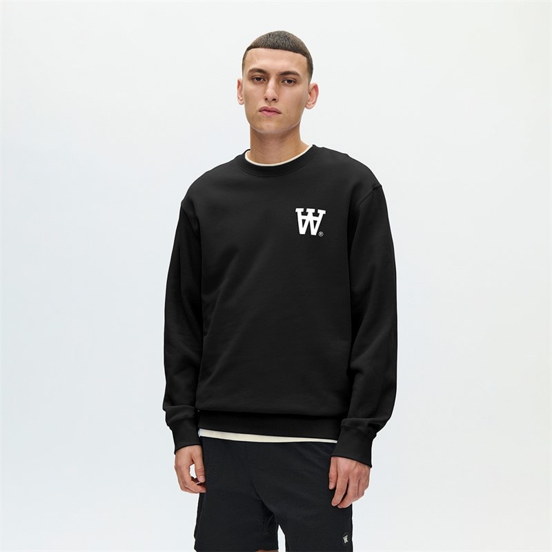 Wood Wood Herre Noel Bryst Print Sweatshirt Sort