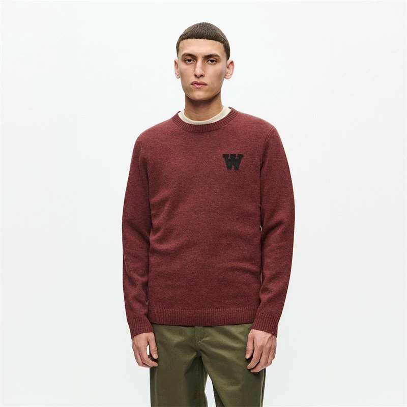 Wood Wood Herre Tay Strikket Sweater Dekadent chokolade melange