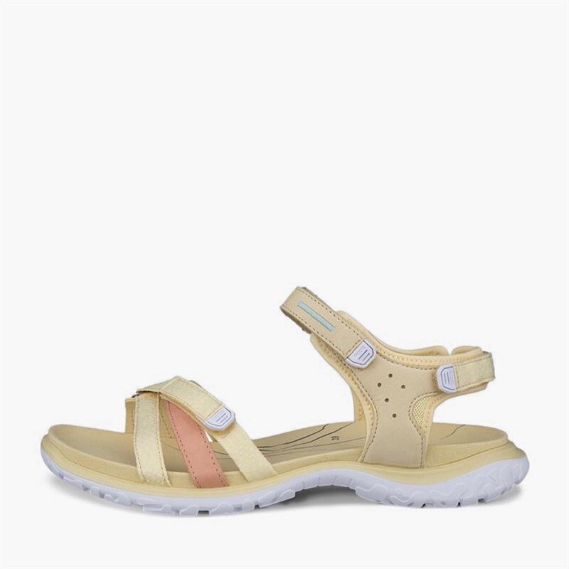 ECCO Dame Offroad Roam Nubuck Ankelrem Sandaler Straw/Bright White/Dusty Peach/Straw