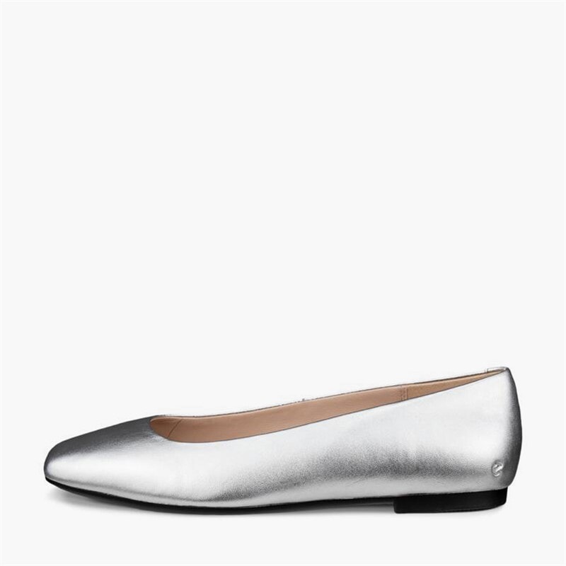 ECCO Dame Margot Ballerina Pumps Pure Silver