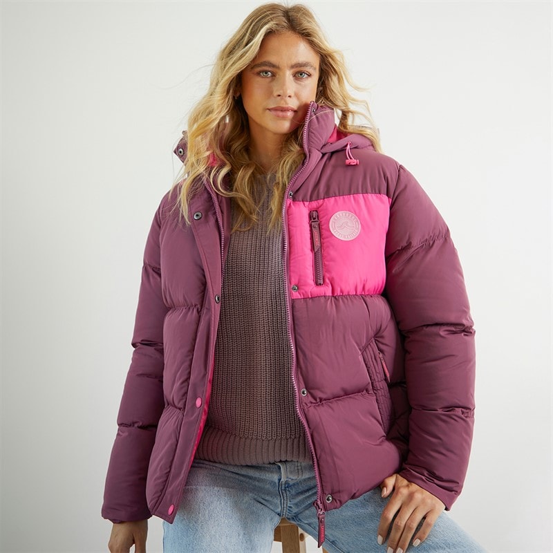 Lagooners Dame St Austell Kort Dunjakke Burgundy