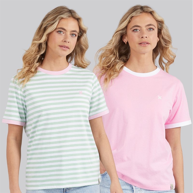 Lagooners Dame Thornwick To Pak T Shirts Pink/Mint