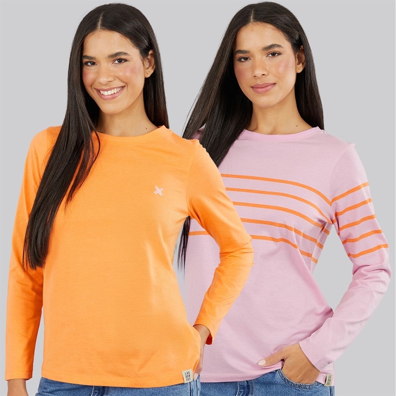 Lagooners Dame Mulberry To Pak T Shirts Pink/Orange
