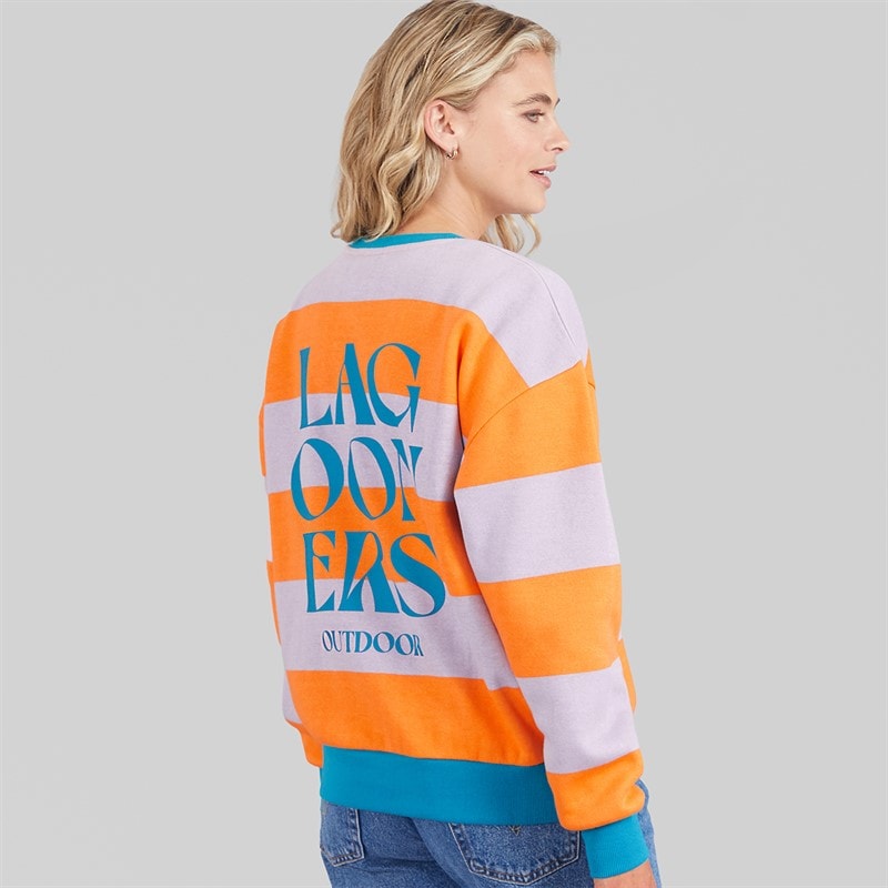 Lagooners Damesiker majsblomst mark rund hals grafisk sweatshirt Lilac