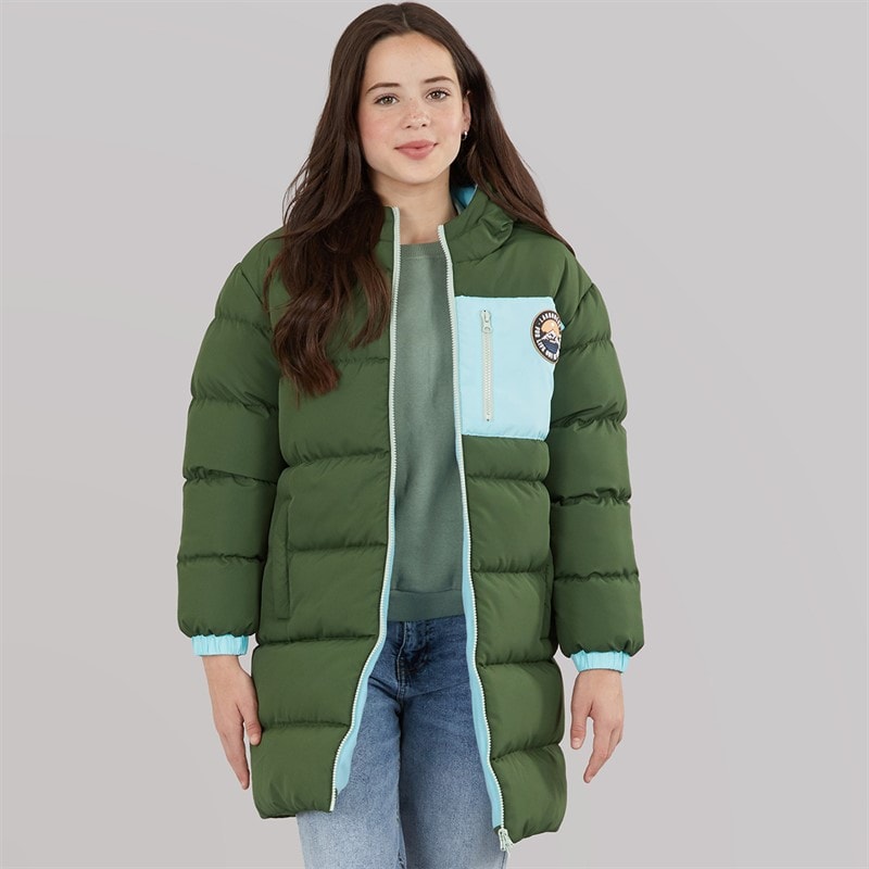 Lagooners Piger Thmfield Lang Puffer Jakke Forest Green