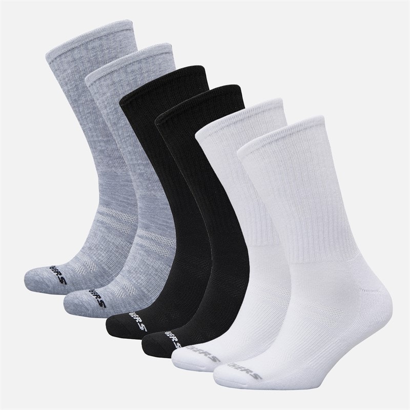 SKECHERS Seks pak sokker Hvid/Sort/Grå