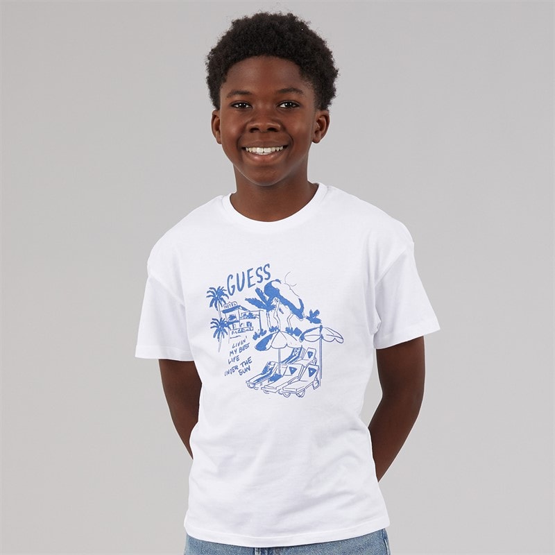 Guess Drenge T-shirt Pure White